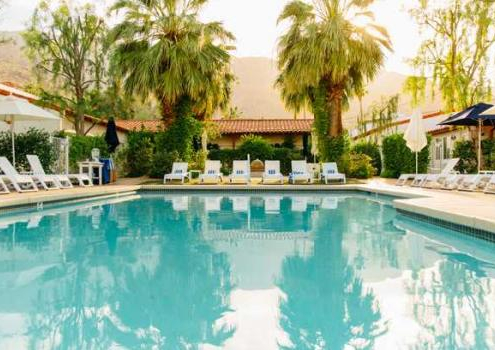 Alcazar Hotel Palm Springs' salt water purified pool in the daytime