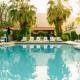 Alcazar Hotel Palm Springs' salt water purified pool in the daytime