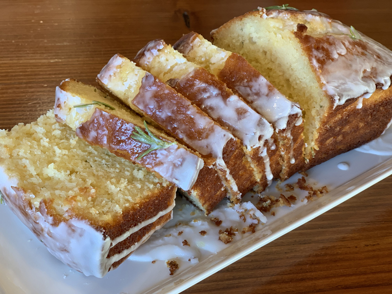 Grapefruit rosemary pound cake