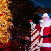 Santa Claus at the Palm Springs Christmas Tree Lighting in Palm Springs, California