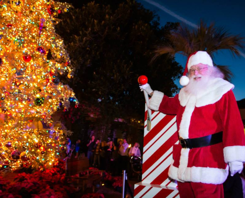 Santa Claus at the Palm Springs Christmas Tree Lighting in Palm Springs, California