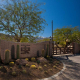 The brick entrance welcoming visitors and guests to the Smoke Tree Ranch