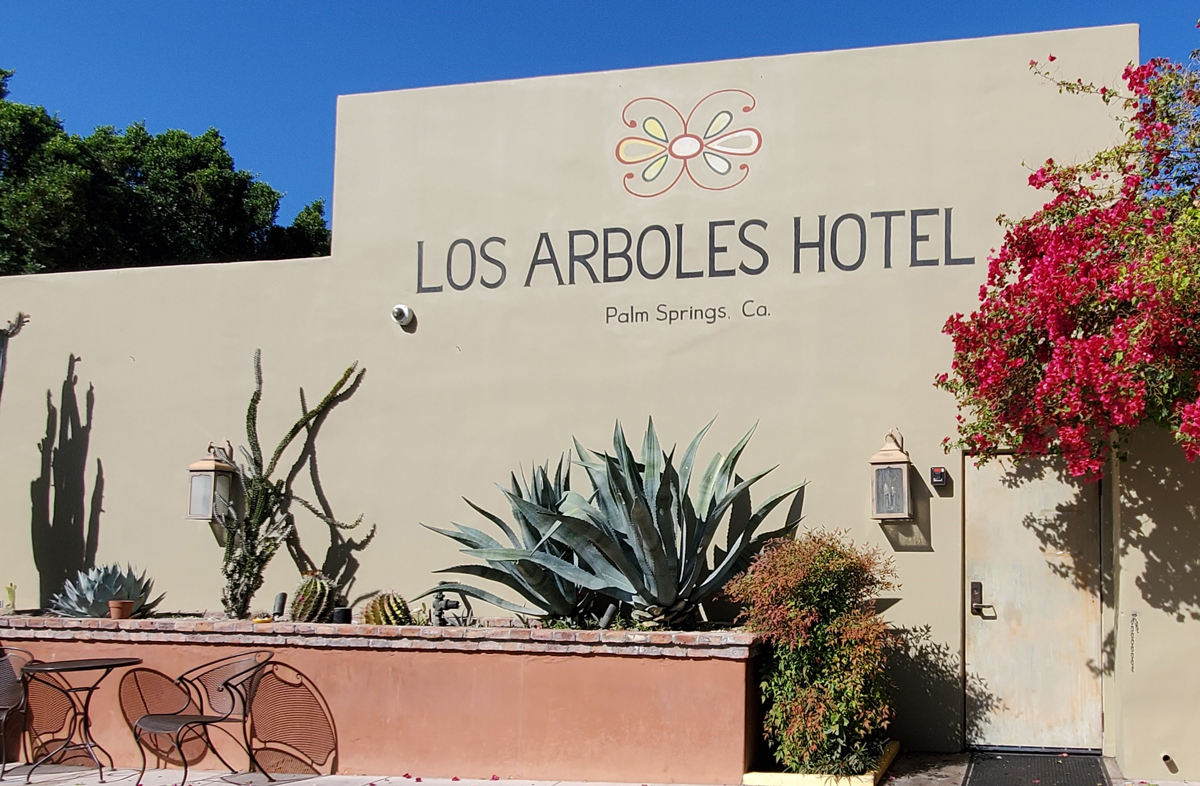 Check into the Los Arboles Hotel in Palm Springs