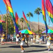 Participants in a Pride parade in Palm Springs