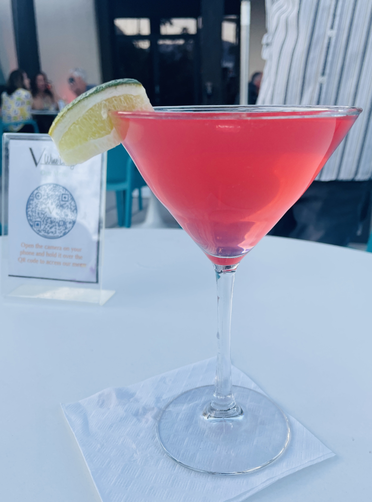 The Plush Cosmo in a martini glass