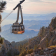 The Palm Springs Aerial Tramway gondola moving up Mt. San Jacinto