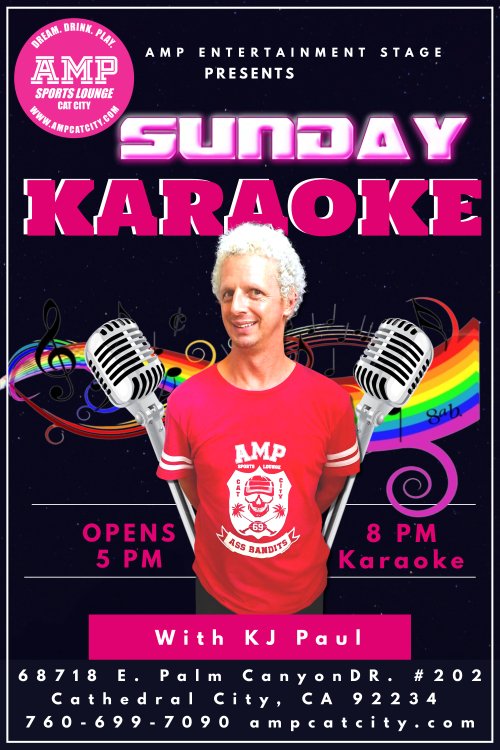 A flyer for AMP'd Up Karaoke