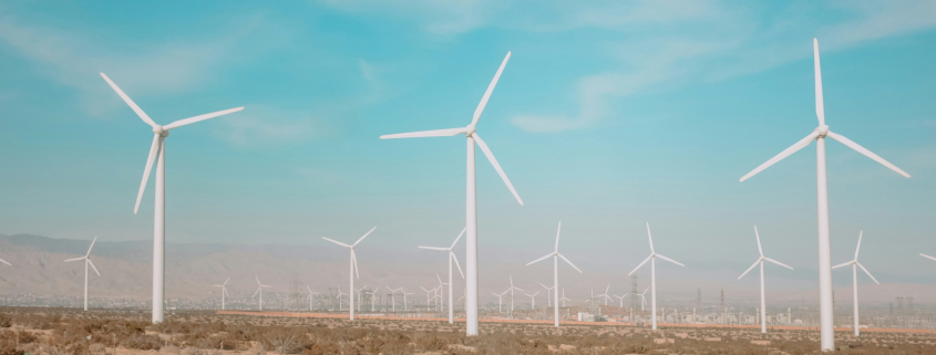 The windmills of Palm Springs on a sunny day