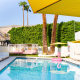 The pool at The Cactai boutique hotel in Palm Springs on a sunny day
