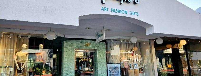 The exterior of Peepa's boutique in Palm Springs, California