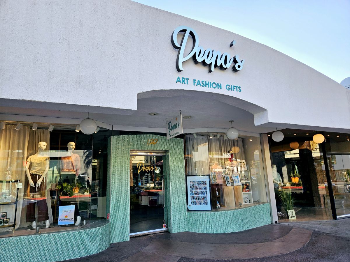 The exterior of Peepa's boutique in Palm Springs, California