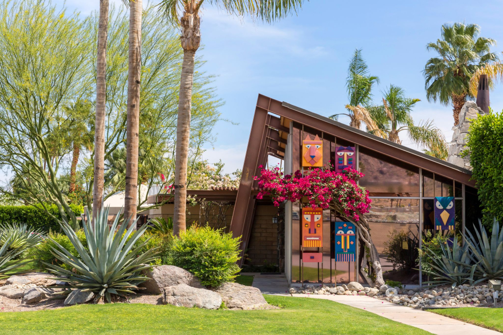 The colorful front entrance to The Triangle Inn
